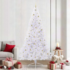 vidaXL Árvore de Natal Artificial com 300 LEDs Branco 240 cm PVC e Aço