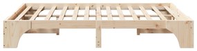 Estrutura de Cama Natural Madeira de Pinho Sólido 140 x 200 cm