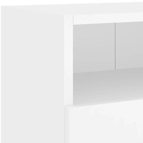 Móvel parede p/ TV 2 pcs 100x30x30 cm derivados madeira branco