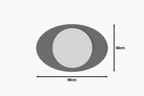 Espelho "Obble" - 60 x 90 x 2,2 cm - Antracite - Design Moderno