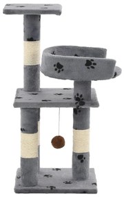 Árvore para gatos c/ postes arranhadores sisal 65 cm cinzento