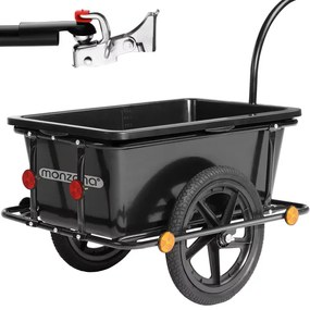Reboque para bicicleta 90L inclui engate preto