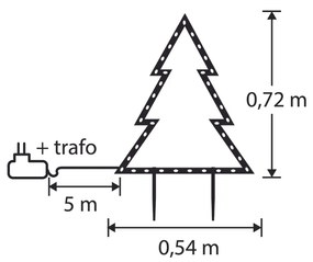 Projetor de Natal Árvore Preto 54cm incl. LED IP44 - Kas