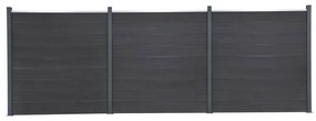 vidaXL Conjunto de painéis de vedação 526x186 cm WPC cinzento