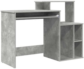 Secretária com Armazenamento Cinza Claro 120,5x44x88,5 cm Madeira Enge