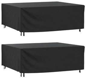 Capas móveis de jardim 2pcs 200x160x70cm impermeável 420D preto