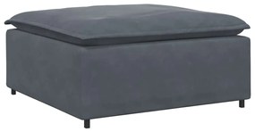 Módulo de pufe para sofá modular cinzento-escuro 100x100x48 cm