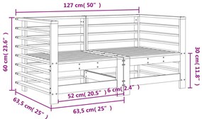 Sofás de canto para jardim 2 pcs madeira de douglas maciça