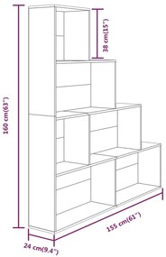 Estante 155x24x160 cm cinzento sonoma