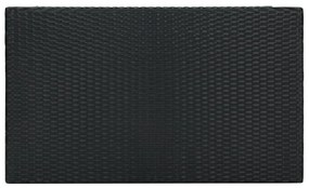 5 pcs conjunto de bar p/ jardim c/ almofadões vime PE preto