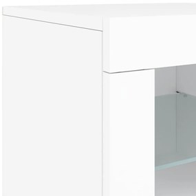 Aparador com luzes LED 142,5x37x67 cm branco