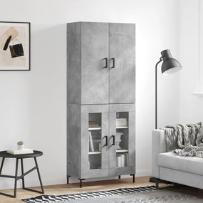 vidaXL Armário alto 69,5x34x180 cm derivados de madeira cinza cimento