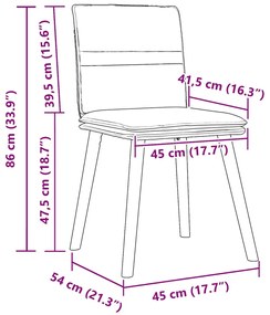 Cadeiras de jantar 2 pcs tecido cinza nuvem