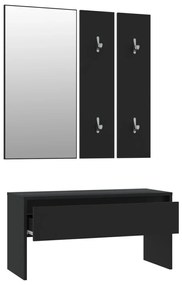 Conjunto de móveis de corredor derivados de madeira preto