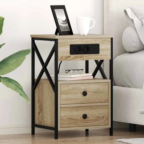 vidaXL Armário de Cabeceira 2 pcs Carvalho sonoma 40 x 31 x 60 cm