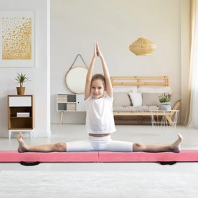 Barra de equilíbrio Ginástica dobrável com base de madeira maciça e superfície antiderrapante de espuma portátil com alça para crianças e adolescente