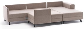 Sofá-Cama de Canto Efsun – Creme – 300x78x202 cm