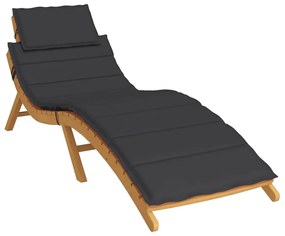 Almofadão p/ espreguiçadeira 186x58x4 cm tecido oxford preto