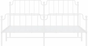 Estrutura de cama com cabeceira e pés 183x213 cm metal branco