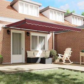Toldo retrátil manual 400x300 cm bordô