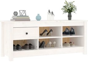Sapateira 110x38x45,5 cm pinho maciço branco