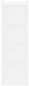 Porta de Correr com Conjunto de Hardware Branca 78x232 cm Madeira Maci