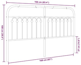 Cabeceira de cama 160 cm metal branco