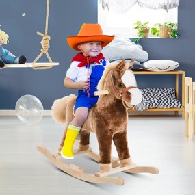 HOMCOM Cavalo de Baloiço para Criança +3 Anos Cavalo de Brinquedo com