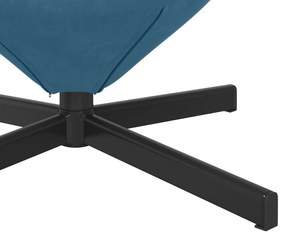 Cadeira Ovo vidaXL Azul Veludo