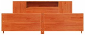 Cama sem colchão 200x200 cm pinho maciço castanho-mel