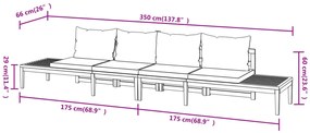 Bancos jardim c/ almofadões cinza-escuro 2pcs madeira de acácia