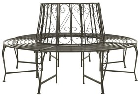vidaXL Banco de jardim para árvore 160 cm aço