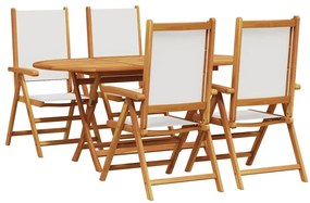 Conjunto de Jantar de Jardim 5 pcs Branco creme 4 Lugares