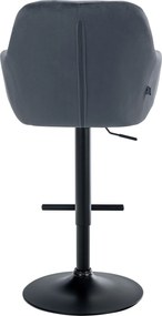 Banco de bar Natoma Veludo cinza escuro