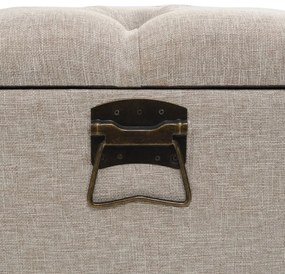 Banco de arrumação com encosto 110 cm tecido cor creme