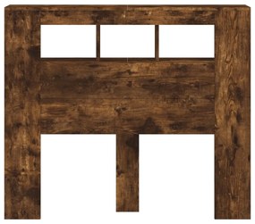 Cabeceira c/ LEDs 120x18,5x103,5 cm carvalho fumado