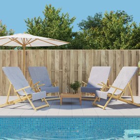 3157052 vidaXL Toalhas de praia 4 pcs 60x135 cm tecido 400 GSM cinzento