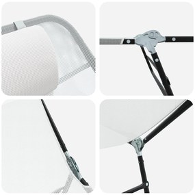 Espreguiçadeiras 2 pcs com Cabeceira Creme Textilene