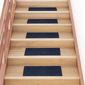 Tapetes de escada adesivos 30 pcs 60x25 cm retangular azul