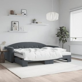vidaXL Sofá-cama c/ gavetão e colchões 90x190cm veludo cinzento-escuro