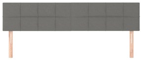 Cabeceira de cama 2 pcs tecido 100x5x78/88 cm cinzento-escuro
