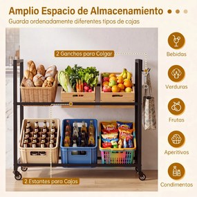 Estante para Caixas de Cerveja, 104 x 32 x 89 cm, Capacidade de 100 kg por Nível, Preto