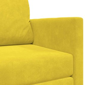 Sofá-Cama de Chão 2 em 1 Amarelo 124x204x61 cm Veludo