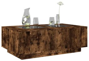 Mesa de centro luzes LED Infinity 116x69x40 cm carvalho fumado