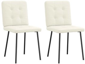 Cadeiras de jantar 2 pcs veludo cor creme