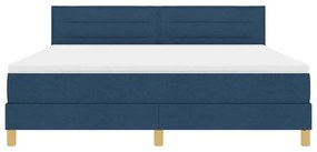 Cama Box Spring com Colchão Azul 180x200 cm Tecido