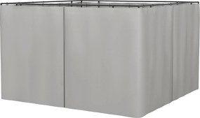 Outsunny 4 Paredes Laterais para Tenda de Jardim 302x205 cm Laterais Universais para Tenda com Ganchos e Argola em C Cinza Claro| AOSOM Portugal