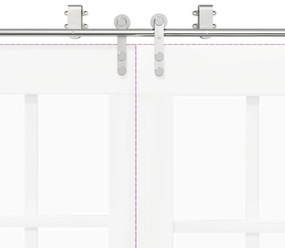 Kit ferragens p/ porta deslizante 400cm aço inoxidável prateado