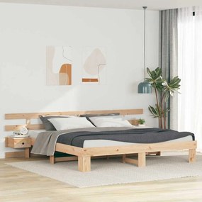 vidaXL Estrutura da Cama com gaveta Castanho Madeira de pinho maciça