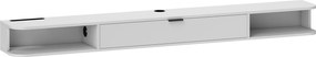 HOMCOM Móvel TV Suspenso, Móvel para Televisor até 190,5 cm, Gaveta Rebatível, 2 Prateleiras, 180x24x16cm, Branco | Aosom Portugal